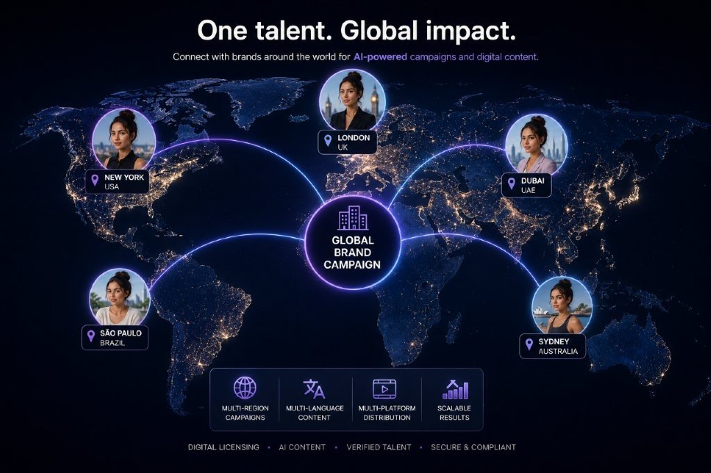 Global AI brand campaigns and digital talent licensing